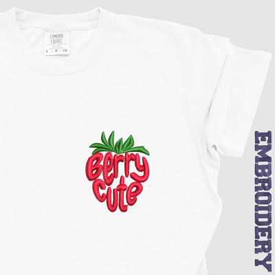 Berry Cute Embroidery T-Shirt, Strawberry Shirt for Summer