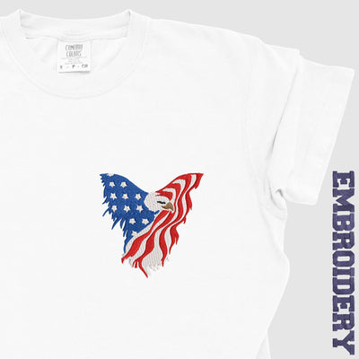 USA Eagle Flag Embroidery T-Shirt, Patriotic Shirt