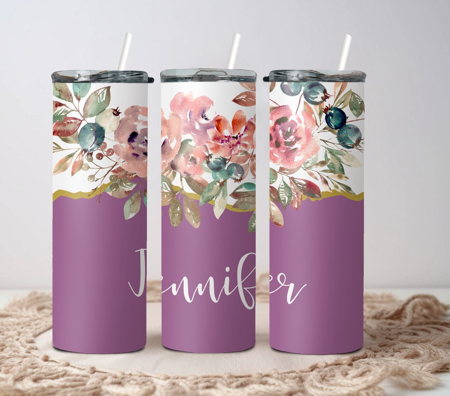 Flowers Tumbler, Custom Flowers Tumbler