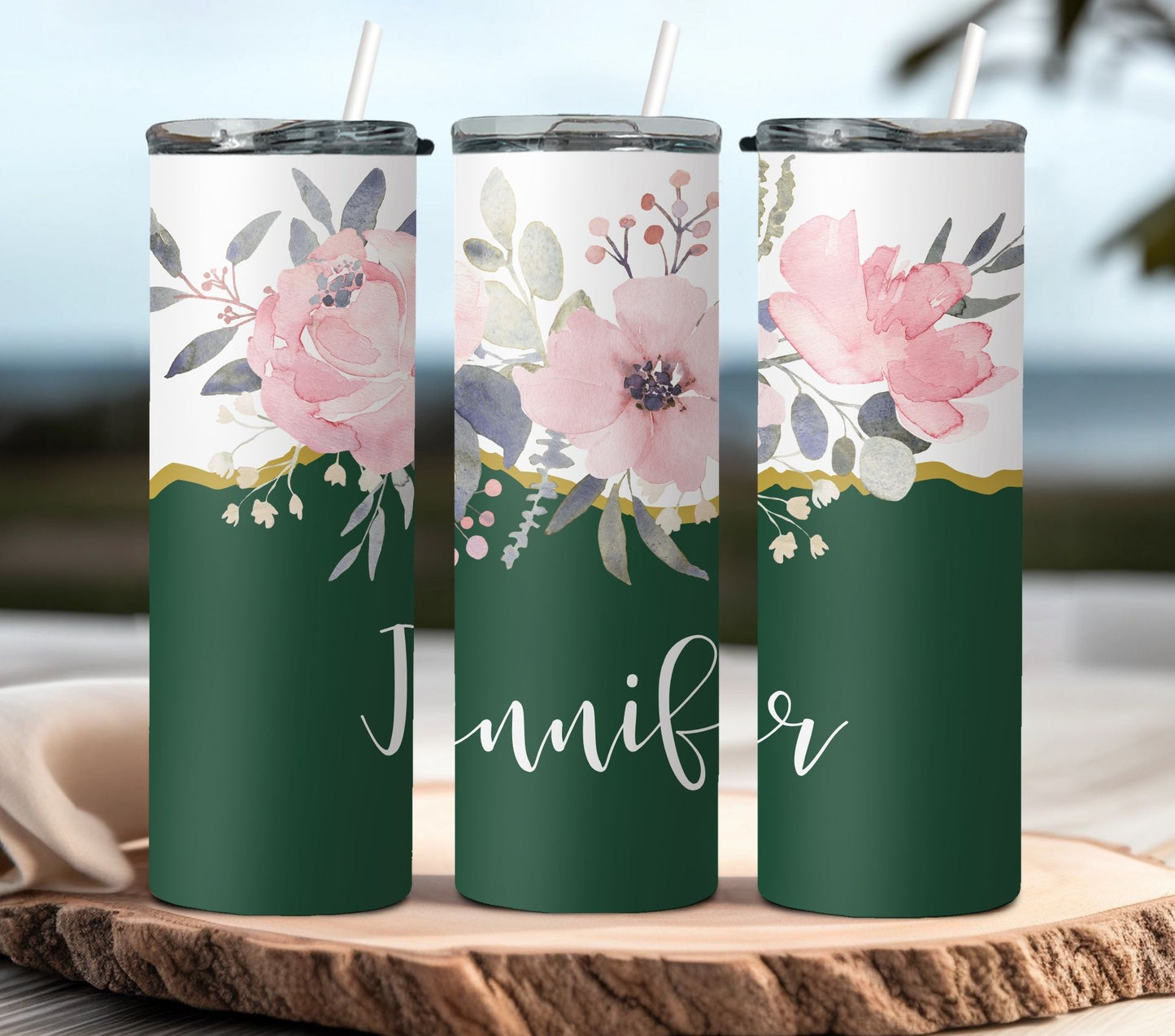 Flowers Tumbler, Custom Flowers Tumbler