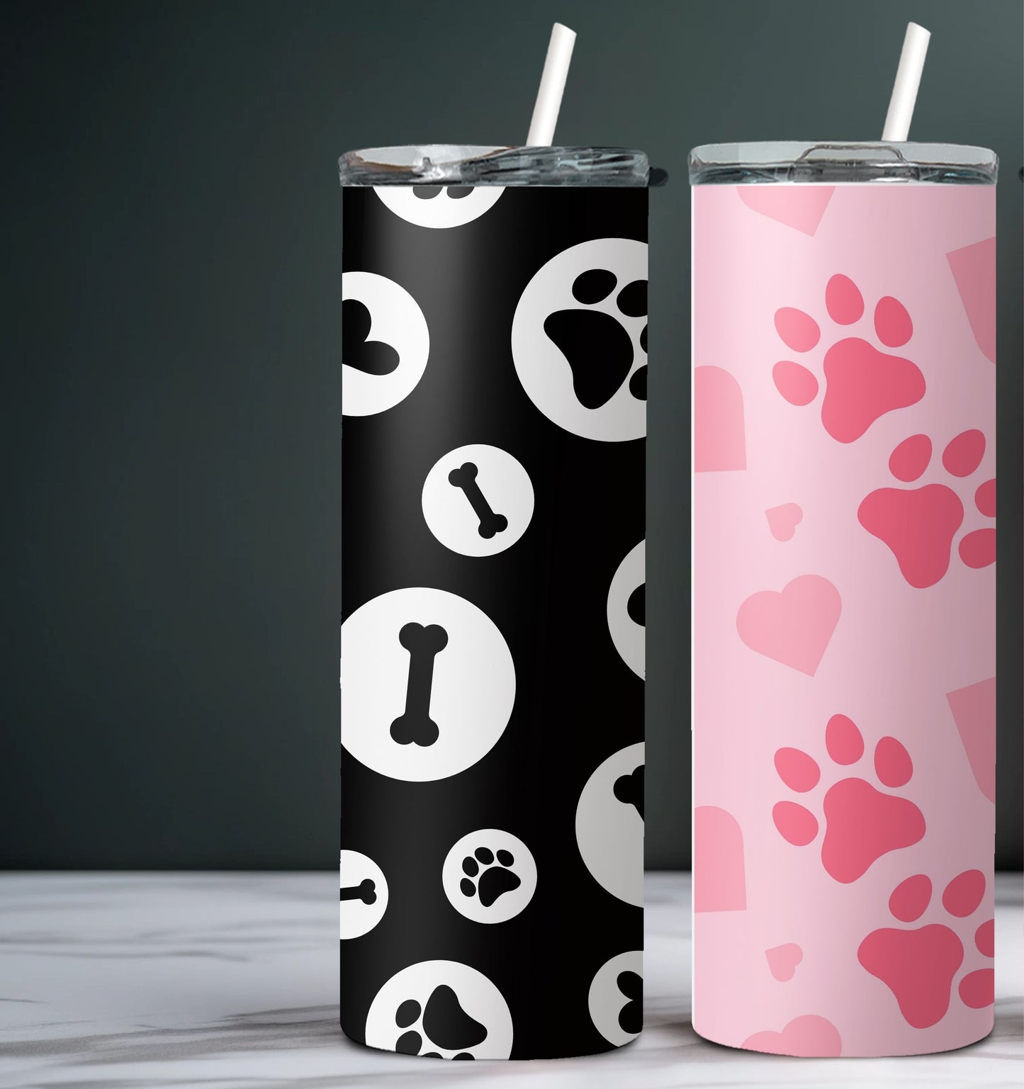 Dog Tumbler, Dog Paw Tumbler