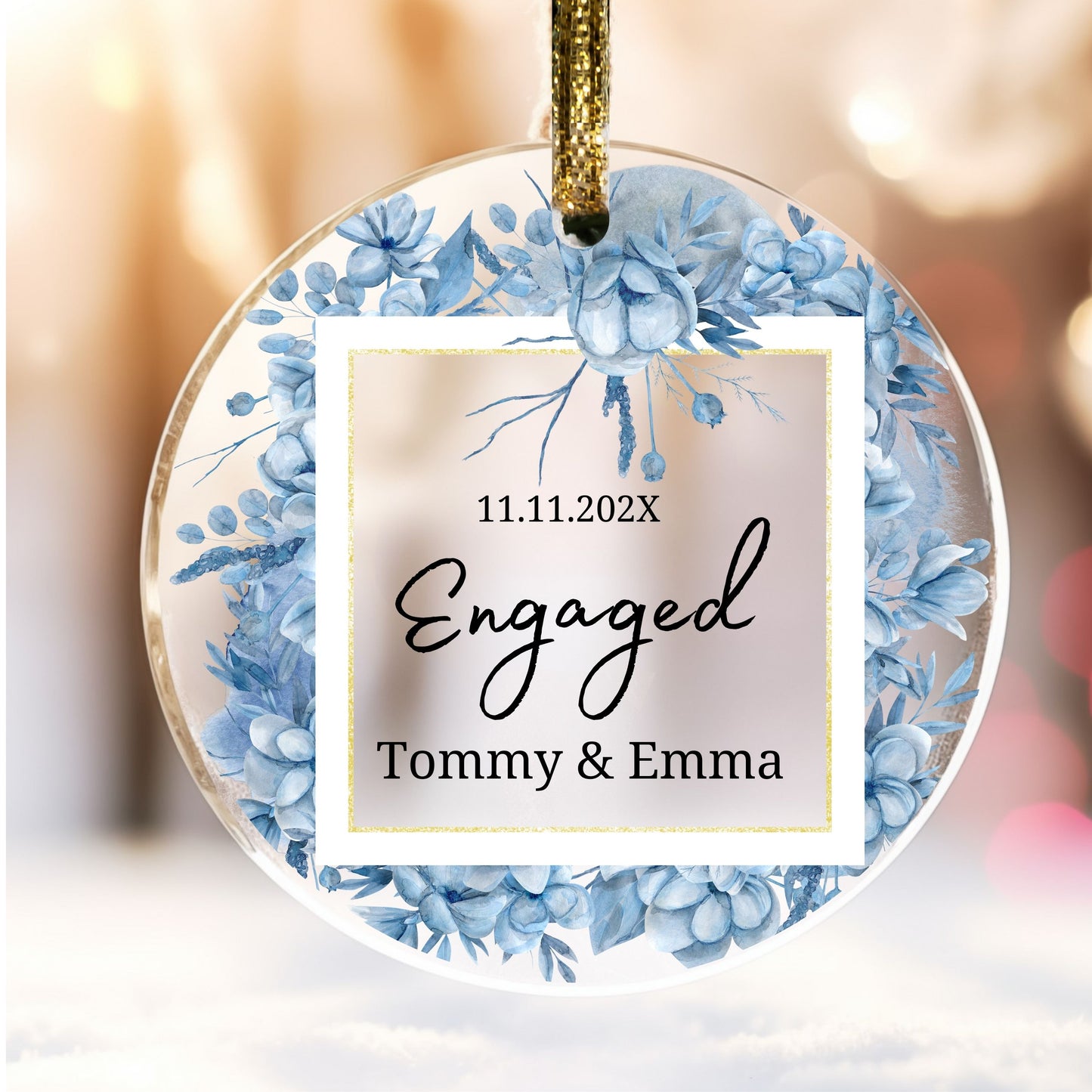 Engaged Ornament, Personalized Ornament