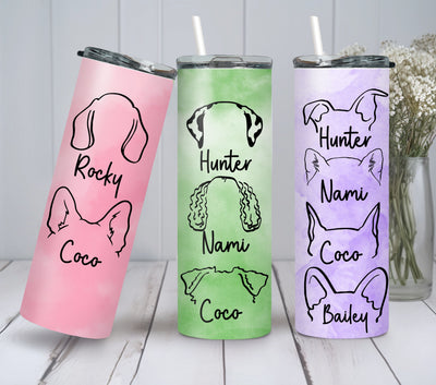 Dog Tumbler, Custom Dog Ears Tumbler