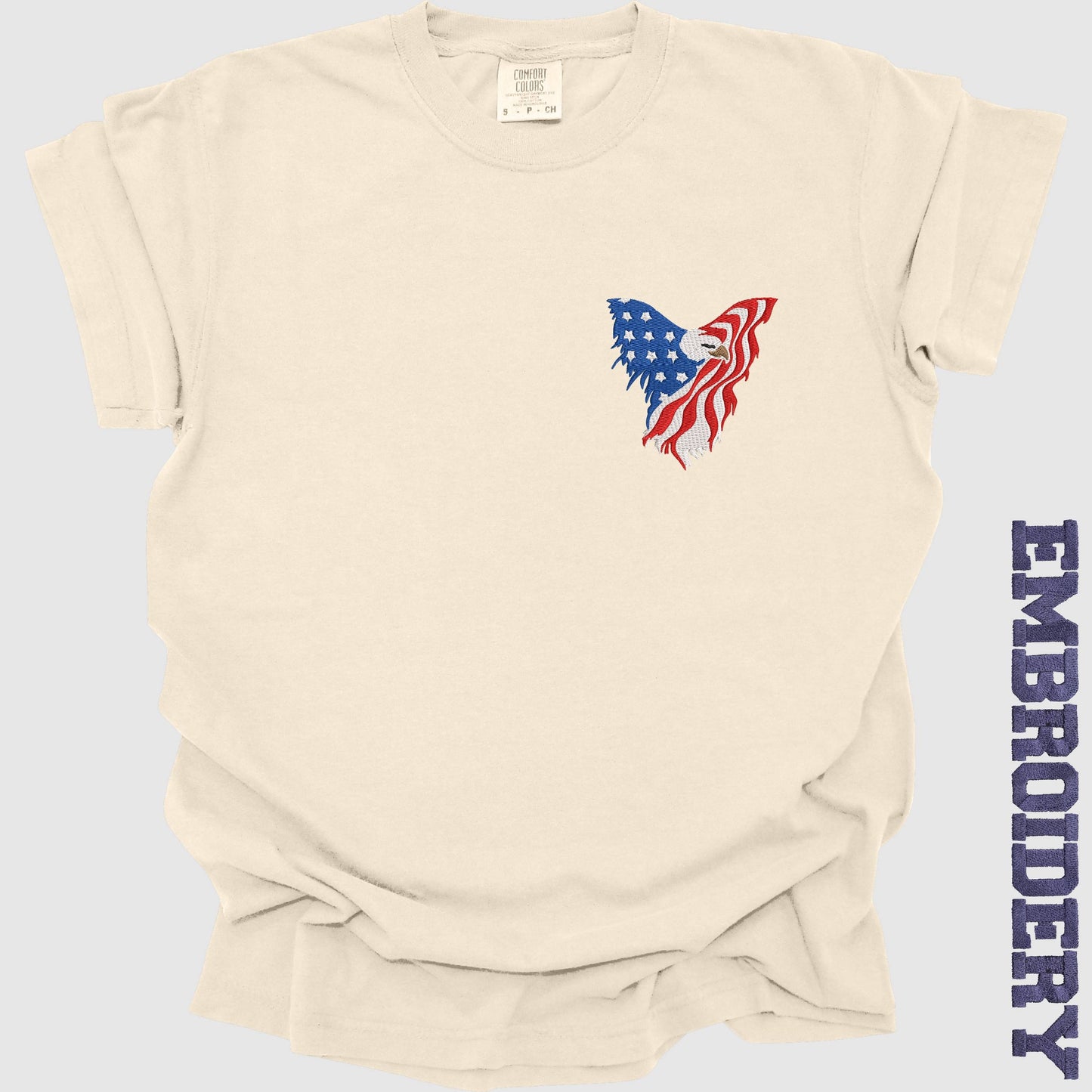 USA Eagle Flag Embroidery T-Shirt, Patriotic Shirt