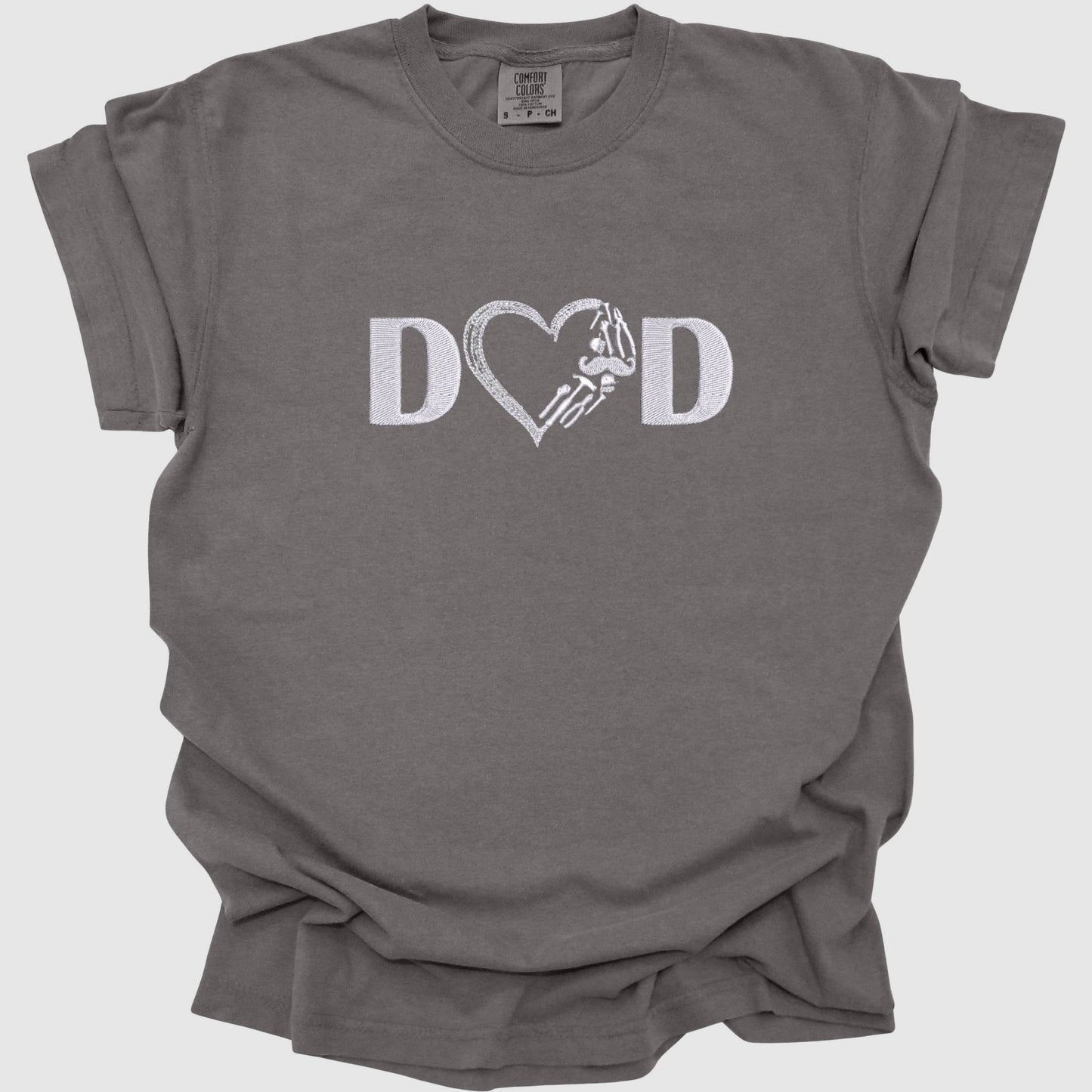 Dad Embroidered Heart T-Shirt, Perfect Gift for Father's Day