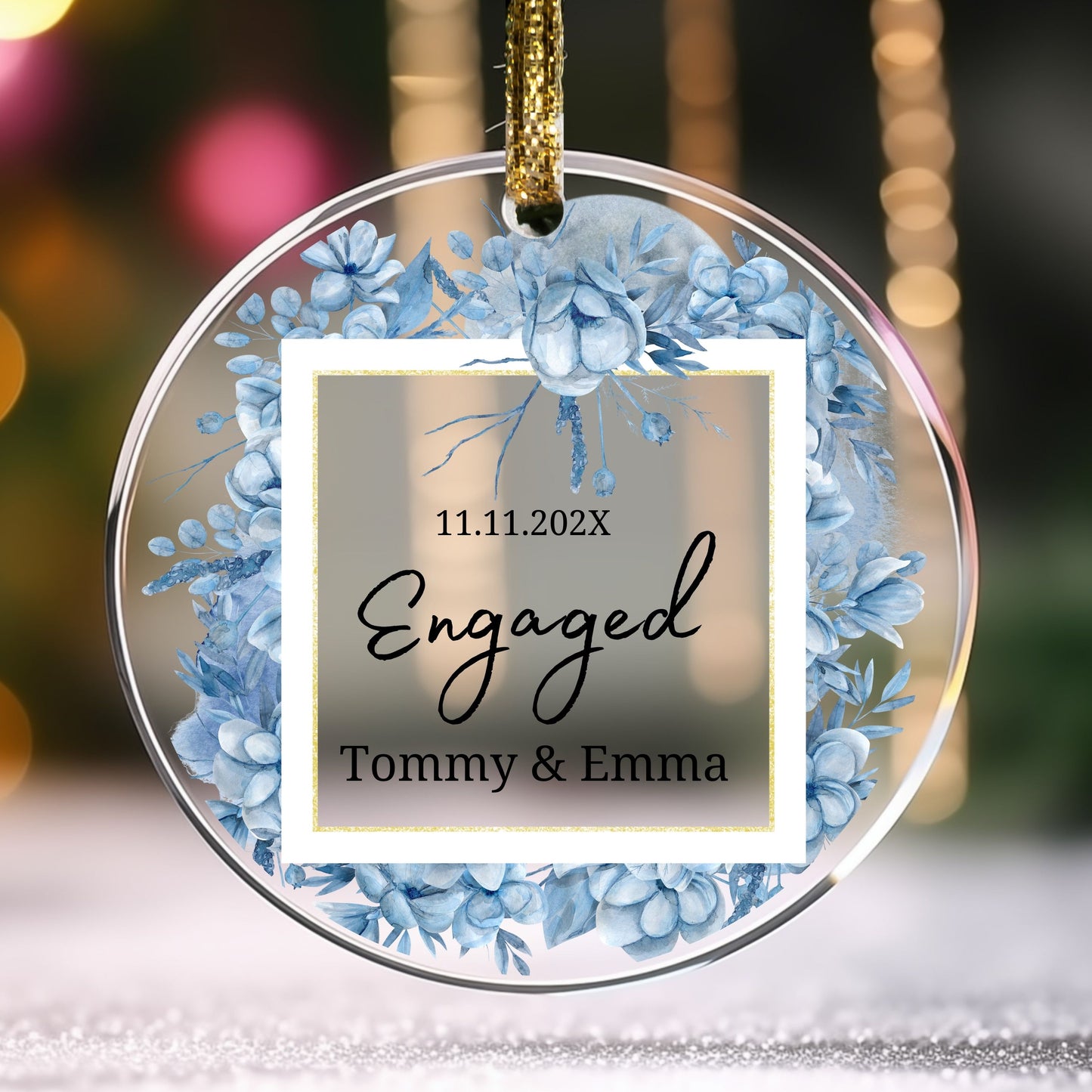 Engaged Ornament, Personalized Ornament