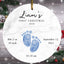 Baby Ornament, Newborn Foot Name Ornament