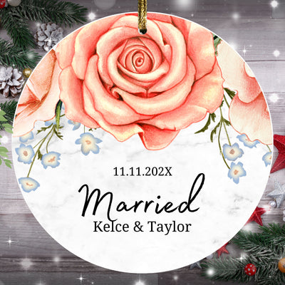 Married Ornament, Custom Married Rosa Ornament