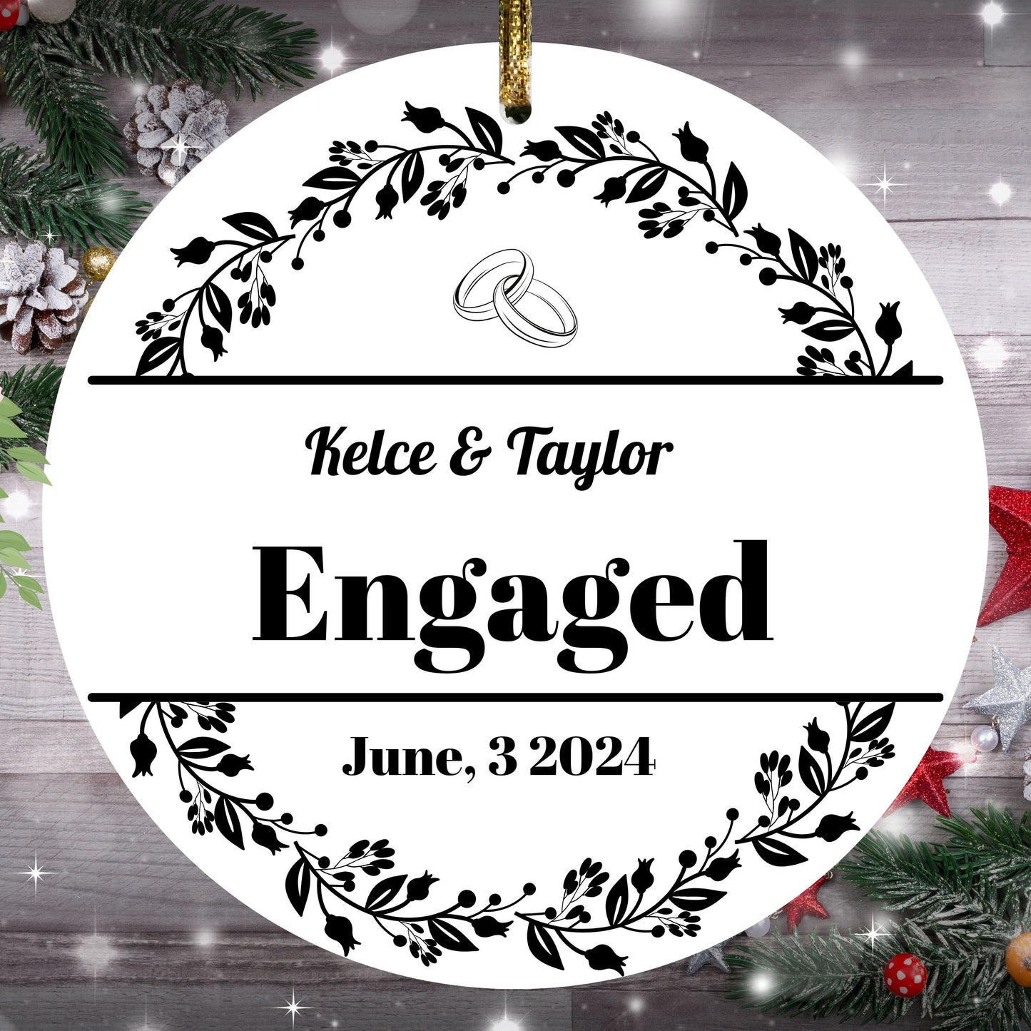 Engaged Ornament, Engaged Couple Ornament