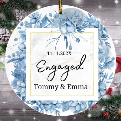 Engaged Ornament, Engaged Couple Announcement Ornament