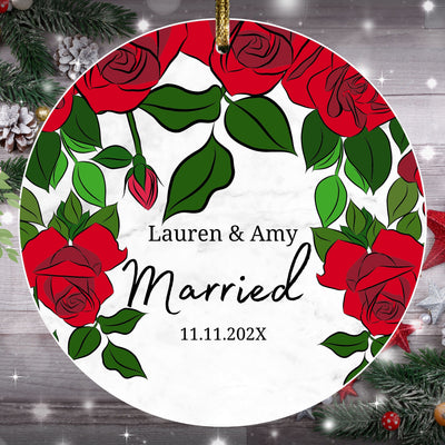 Married Ornament, Custom Married Rosa Ornament