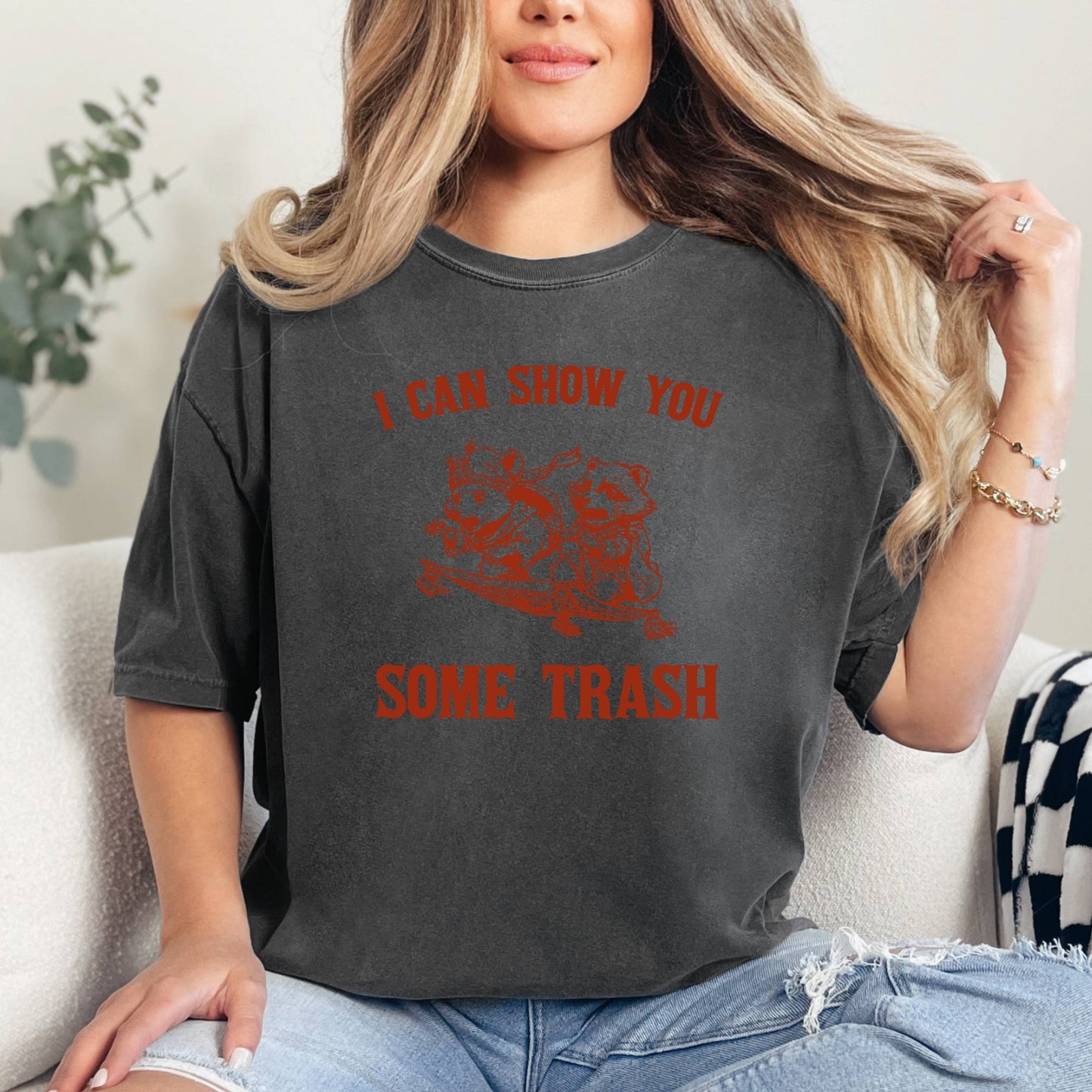 I Can Show You Some Trash T-Shirt, Vintage Aladdin Possum Raccoon Shirt