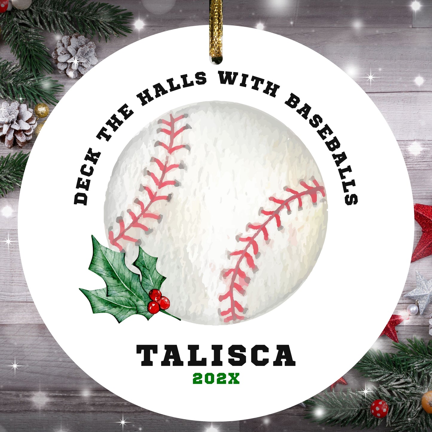 Baseball Ornament, Baseball Custom Ornament