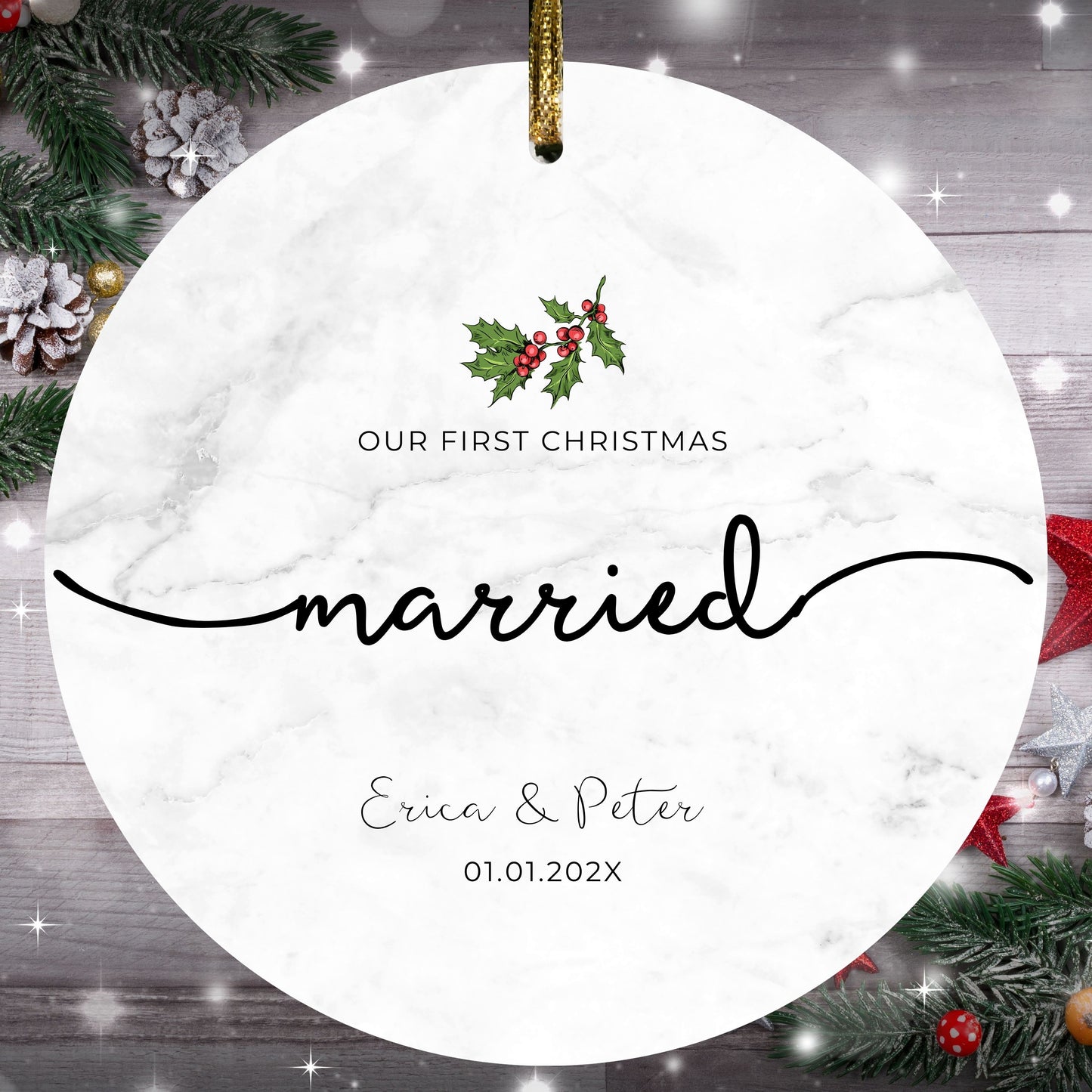 Married Ornament, First Married Christmas Ornament