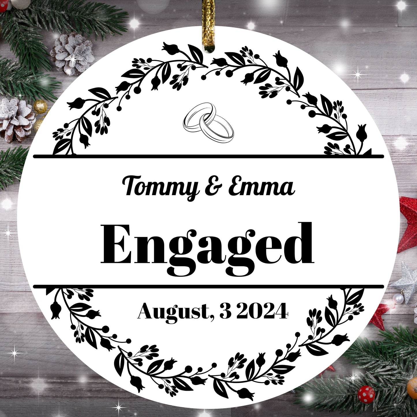 Engaged Ornament, Engaged Couple Ornament