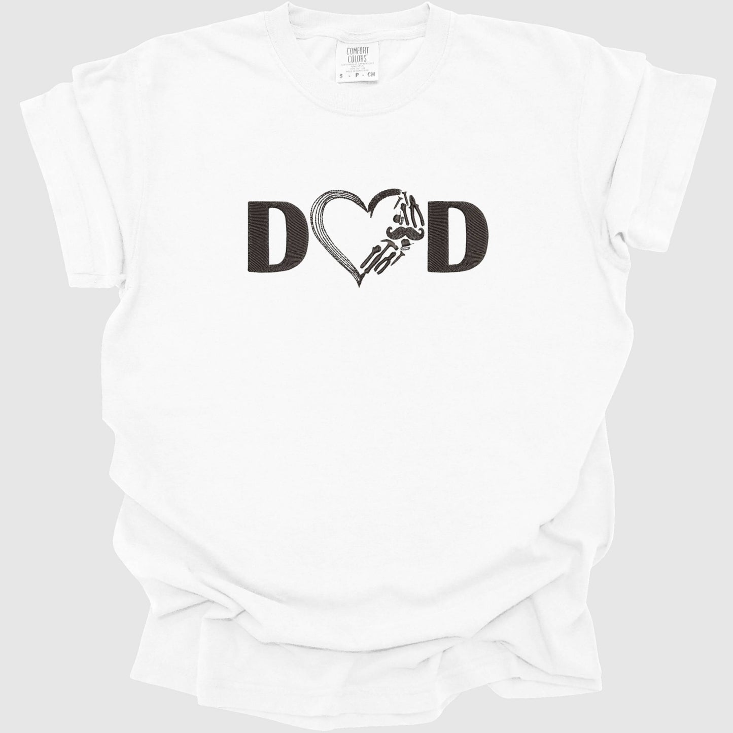 Dad Embroidered Heart T-Shirt, Perfect Gift for Father's Day