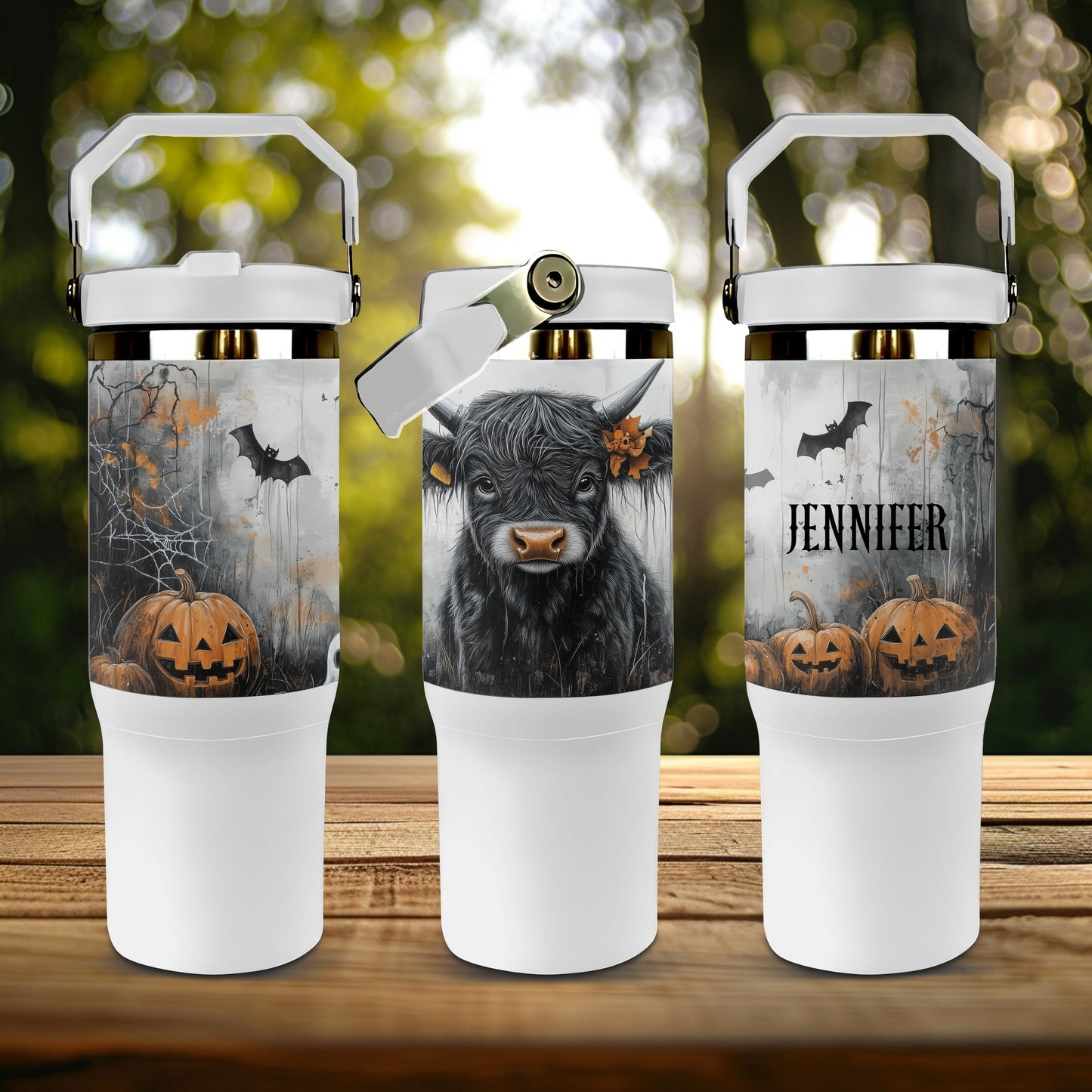 Halloween Tumbler, Handle Spooky Tumbler