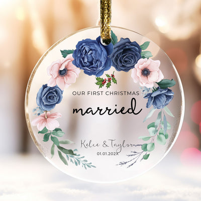 Married Ornament, Married First Christmas Acrylic Ornament